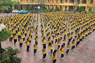 Trường THCS Hòa Hậu – Nam Lý tham gia đồng diễn bài võ Vovinam