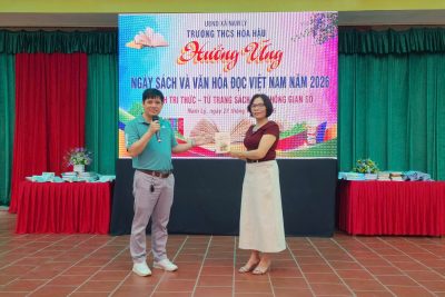 Trường THCS Hòa Hậu hưởng ứng Ngày Sách và Văn hóa đọc Việt Nam năm 2026